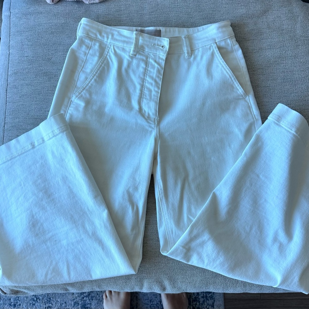 Everlane white wide leg high rise jeans